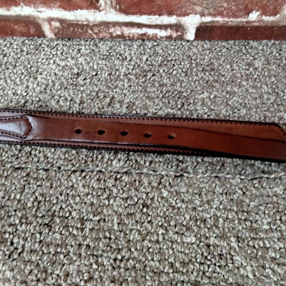 Gingerich Leather Mens Western Belt Size 50 Brown Harness Brass Studded USA 8575 - Picture 8 of 8